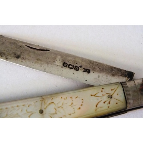 201 - VINTAGE STERLING SILVER AND MOTHER OF PEARL FRUIT KNIFE, WILLIAM NEEDHAM, SHEFFIELD 1930 HALLMARK