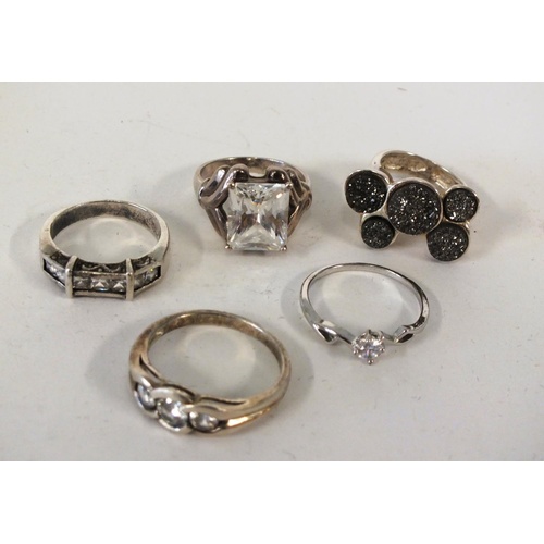 237 - FIVE VINTAGE SILVER RINGS