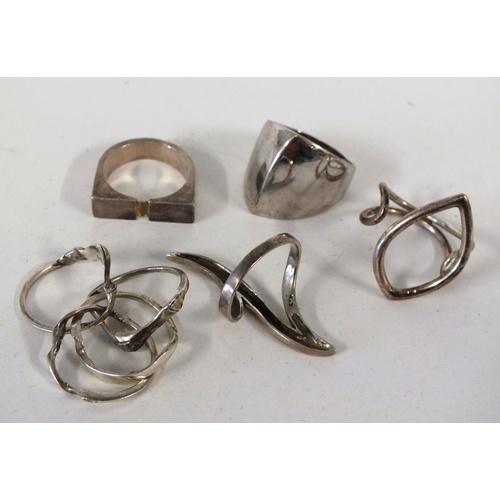 241 - FIVE VINTAGE SILVER RINGS