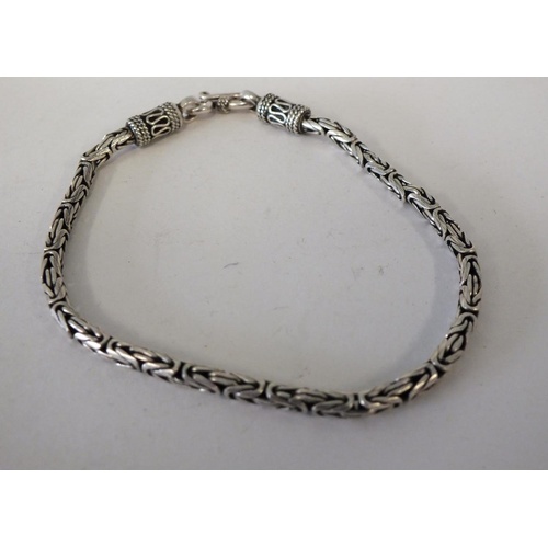 256 - 925 SILVER BYZANTINE BRACELET 8.5