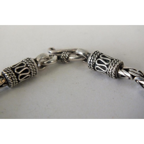 256 - 925 SILVER BYZANTINE BRACELET 8.5