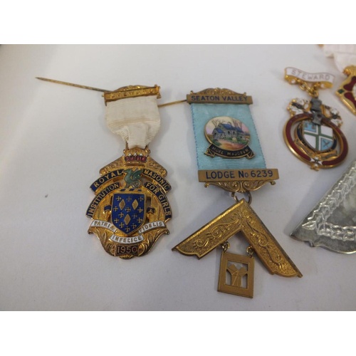 263 - SIX VINTAGE MASONIC MEDALS