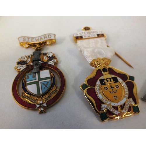 263 - SIX VINTAGE MASONIC MEDALS