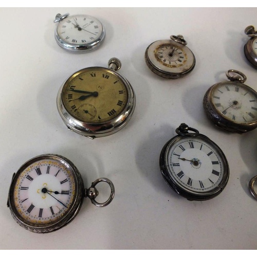 265 - EIGHT VINTAGE POCKET WATCHES INCLUDES SIX SILVER, FOR SPARES OR REPAIR