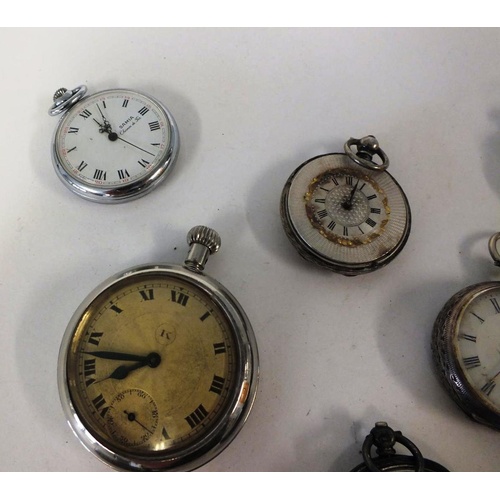 265 - EIGHT VINTAGE POCKET WATCHES INCLUDES SIX SILVER, FOR SPARES OR REPAIR