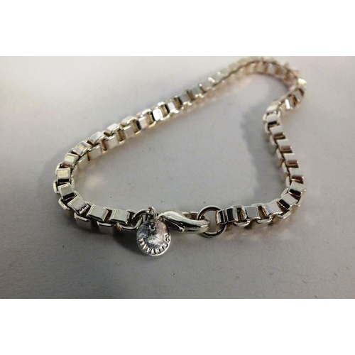 275 - 925 SILVER CUBE LINK BRACELET 7.5inch