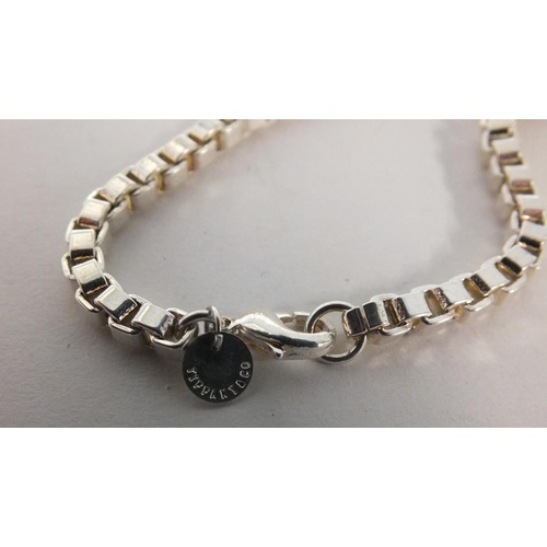 275 - 925 SILVER CUBE LINK BRACELET 7.5inch