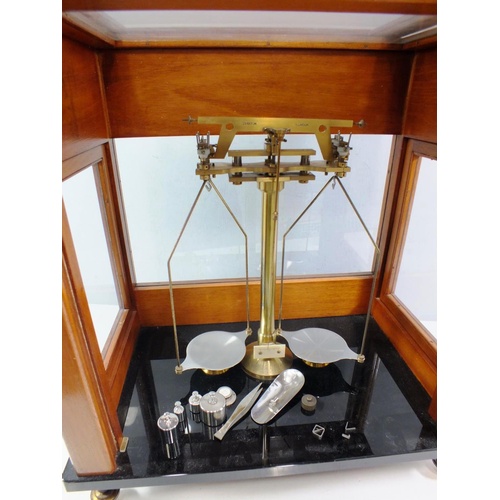 387 - ANTIQUE SHOP DISPLAY SCALES COMPLETE WITH WEIGHTS