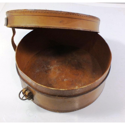 409 - ANTIQUE LEATHER COLLAR BOX