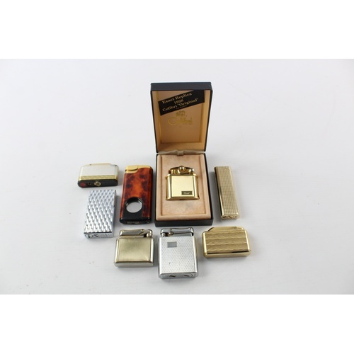 184 - 8 x Assorted Vintage COLIBRI Cigarette LIGHTERS Inc Boxed, Lift Arm, Molectric