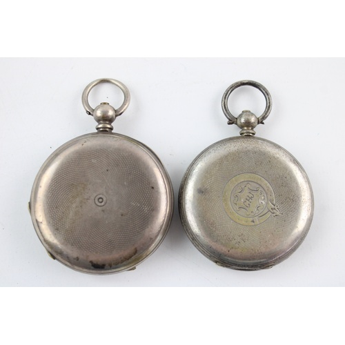 190 - 2 x Vintage Gents Stamped .999 FINE SILVER Pocket Watches Key-Wind (146g) for Spares or Repairs