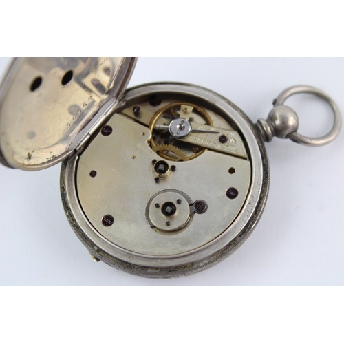 190 - 2 x Vintage Gents Stamped .999 FINE SILVER Pocket Watches Key-Wind (146g) for Spares or Repairs