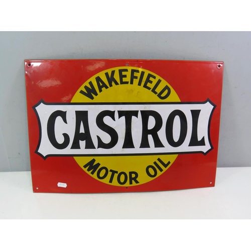 501 - WAKEFIELD CASTROL OIL ENAMEL SIGN - 20 x 14 inch