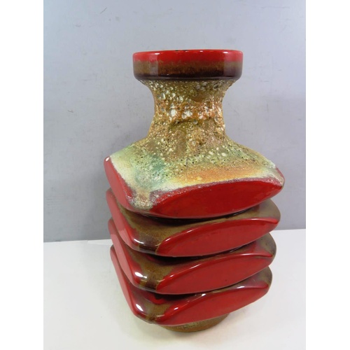 508 - MID CENTURY GERMAN FAT LAVA VASE, SIZE 16 x 9inch