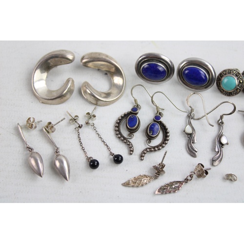 15 - 10 x Vintage .925 Sterling Silver EARRINGS inc. Turquoise, Lapis Lazuli (40g)