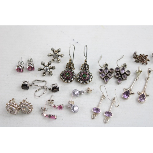 24 - 12 x Vintage .925 Sterling Silver EARRINGS inc. Sparkly, Drops, Studs (49g)