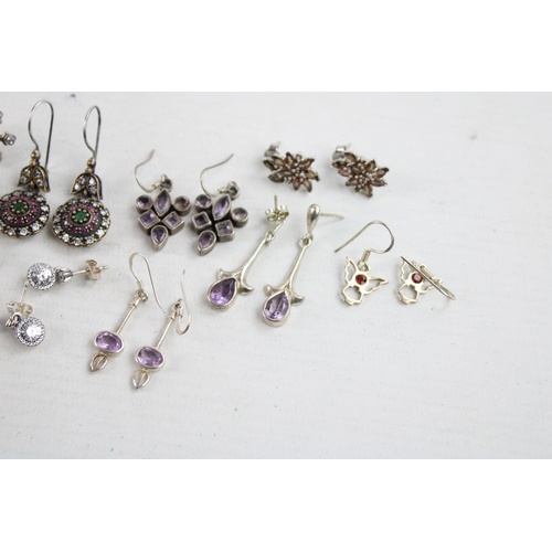 24 - 12 x Vintage .925 Sterling Silver EARRINGS inc. Sparkly, Drops, Studs (49g)