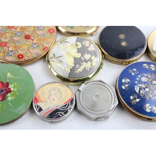 86 - 10 x Assorted Vintage Ladies Vanity COMPACTS Inc Stratton, Enamel, 1920s Etc