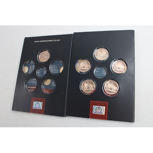 27 - 2 x 200th Anniversary Battle of Waterloo COIN Sets In Original Folders