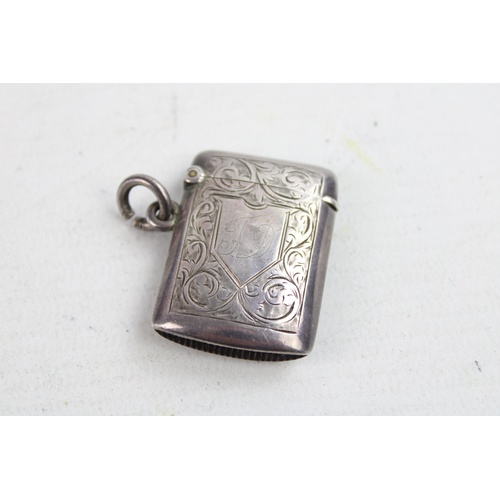 34 - Antique Hallmarked 1897 Birmingham STERLING SILVER Vesta Case (17g)