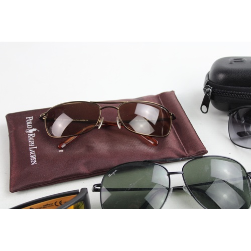 114 - 6 x Assorted BRANDED Gents SUNGLASSES Inc Police, Polo Jeans, Haga, Polaroid