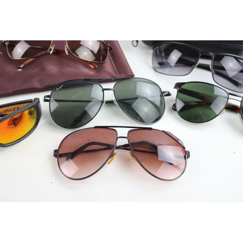 114 - 6 x Assorted BRANDED Gents SUNGLASSES Inc Police, Polo Jeans, Haga, Polaroid