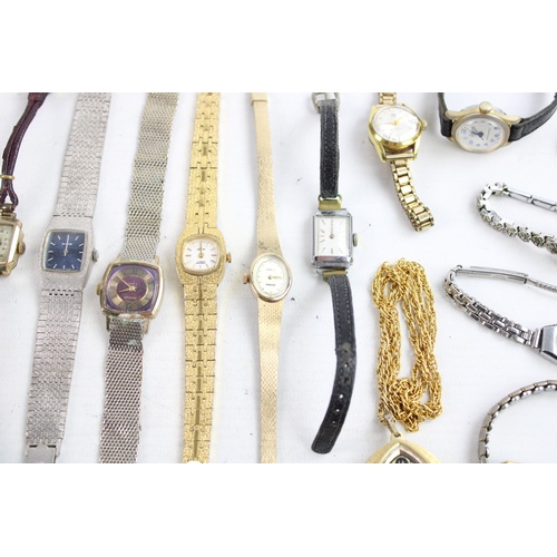 115 - 20 x Vintage Ladies PENDANT / WRISTWATCHES Hand-Wind Inc. Seiko, Rado Etc