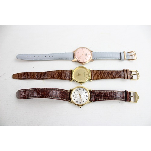 58 - 3 x Assorted Gents Quality QUARTZ Wristwatches WORKING Inc. Henry London Etc