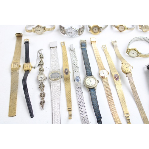 146 - 20 x Assorted Vintage Ladies HAND-WIND Wristwatches /Heads Inc. Roamer, Oris Etc