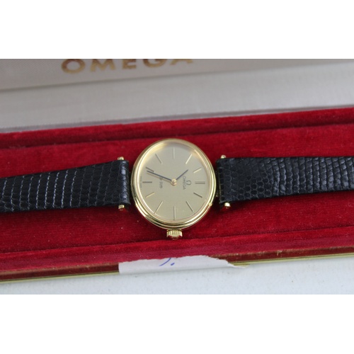 60 - Vintage Ladies OMEGA De Ville Gold Plated WRISTWATCH Hand-Wind WORKING Boxed