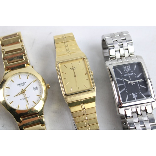 119 - 4 x Gents Quality Gold Tone WRISTWATCHES Quartz WORKING Inc. Bulova, Seiko Etc