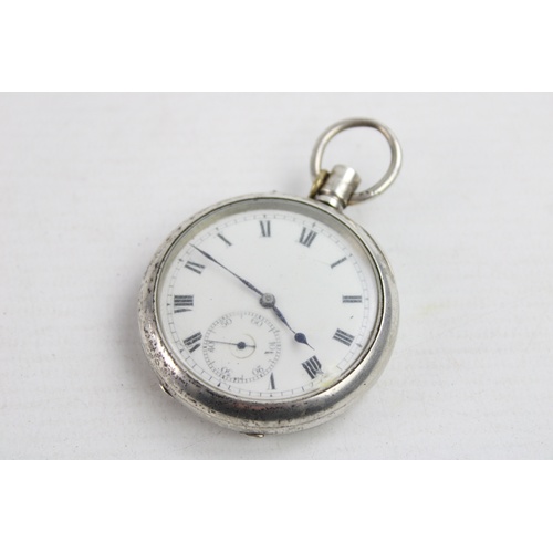 66 - Vintage Hallmarked .925 SILVER Cased Open Faced POCKET WATCH Key-Wind (113g)