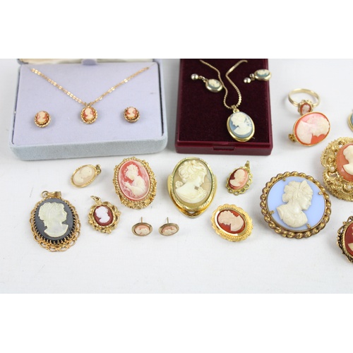 139 - 20 x Costume CAMEO JEWELLERY inc. Statement, Brooches, Necklaces