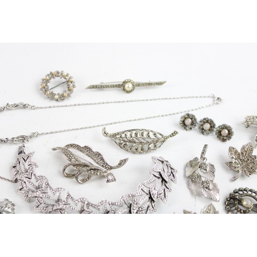 140 - 15 x Vintage & Retro MARCASITE JEWELLERY inc. Brooches, Bracelets, Necklaces