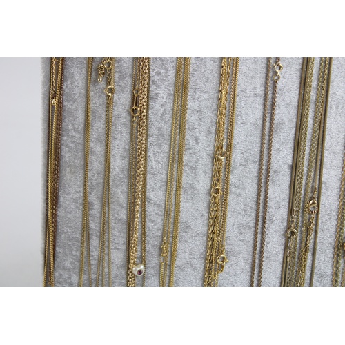 40 - 35 x Vintage GOLD TONE CHAINS & NECKLACES inc. Fine, Rolo, Fancy