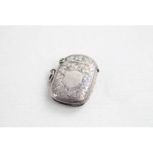 45 - Antique Hallmarked 1903 Birmingham STERLING SILVER Curved Vesta Case (15g)