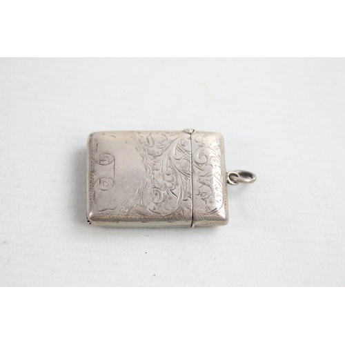 70 - Antique Hallmarked 1896 Birmingham STERLING SILVER Vesta Case (24g)