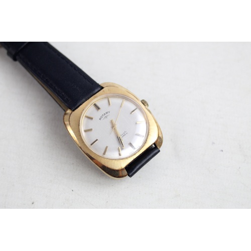 130 - 2 x Vintage Gents Gold Tone WRISTWATCHES Hand-Wind & Automatic WORKING