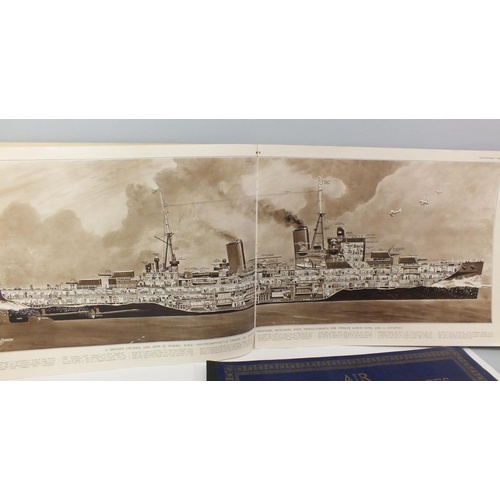 160 - THREE VINTAGE LONDON NEWS ILLUSTRATED AND DESCRIBED LARGE BOOKLETS, INCLUDES BRITISH WARSHIPS THE RO... 