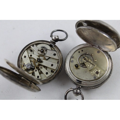 170 - 2 x Vintage Hallmarked .925 STERLING SILVER Ladies FOB WATCHES Key-Wind (104g)