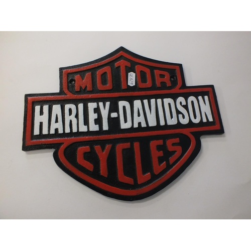 228 - CAST IRON HARLEY DAVIDSON SIGN