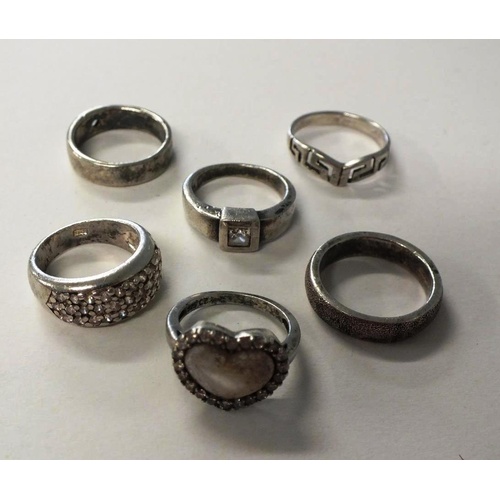 232 - SIX VINTAGE 925 SILVER RINGS