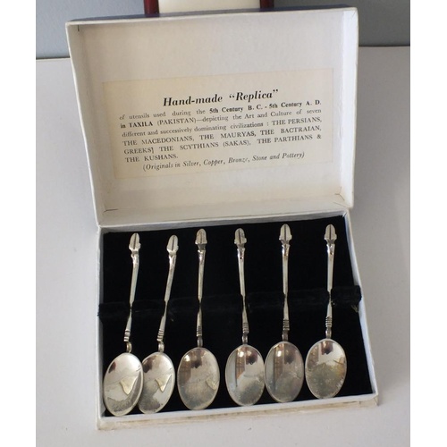 246 - SET OF SIX BOXED HANDMADE REPLICA TEASPOONS