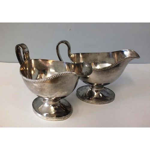 247 - VINTAGE PAIR OF SILVER PLATED SAUCE BOATS