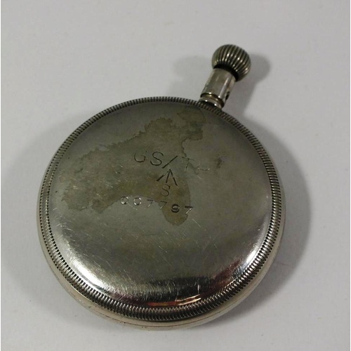 154 - VINTAGE MILITARY POCKET WATCH - AS FOUND