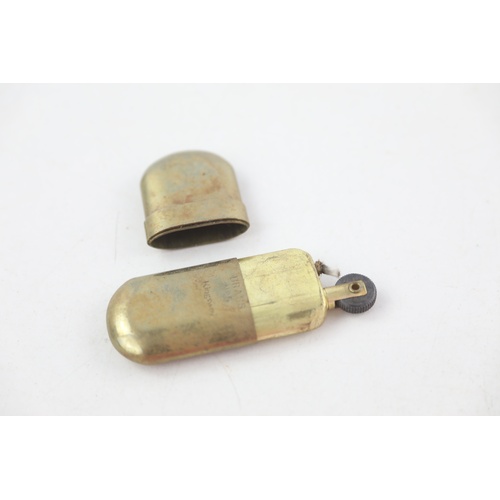x Vintage KINGSWAY Brass No.5 Petrol CIGARETTE LIGHTERS (64g)