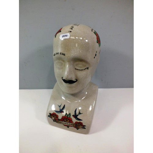 120 - PHRENOLOGY HEAD -ROSES