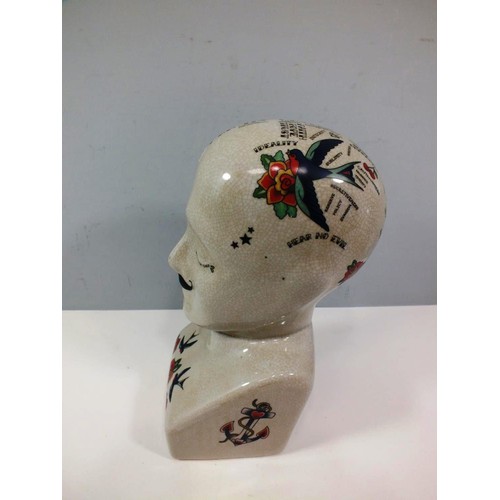 120 - PHRENOLOGY HEAD -ROSES