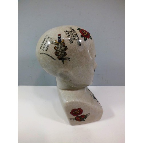 120 - PHRENOLOGY HEAD -ROSES