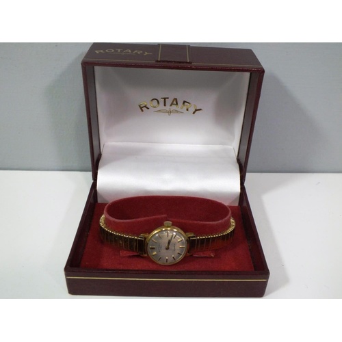 160 - ROTARY SWISS LADIES WATCH, NEW QUARTZ BATTERY FITTED, RETAIL PRICE £205 - BOXED